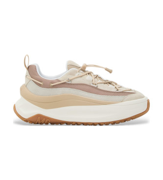 Moon Boot para mujer. 80D2490090 Zapatillas de Piel Moon247 Xlace beige (40), 3 a 5cm, Cordones, Casual