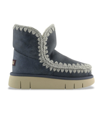 Mou para mujer. MU.FW531002C Botines de Piel Eskimo 18 bounce marino (39), Plano, Ninguno, Casual