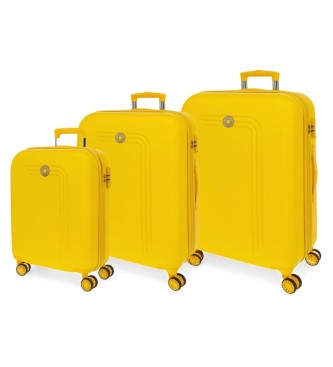 Movom. Conjunto de malas r?gidas Riga 55-70-80cm amarelo Movom