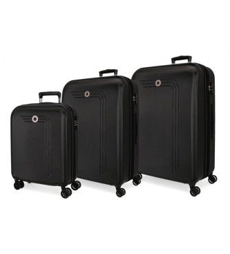 Movom unisex. 5998461 Juego de Maletas Riga rígidas 55-70-80cm negro (OSFA), Casual, ABS/Policarbonato, Grande, Mediano, Cabina, Movom outle