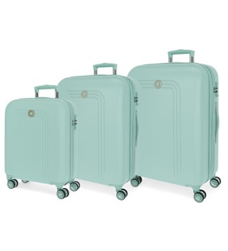 Movom. Conjunto de malas rÃ­gidas Riga 55-70-80cm turquesa Movom