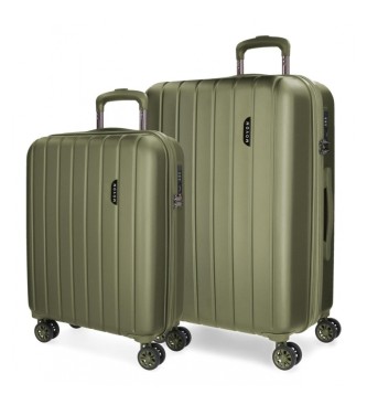 Movom. Conjunto de malas verdes de 55-65 cm em madeira Movom