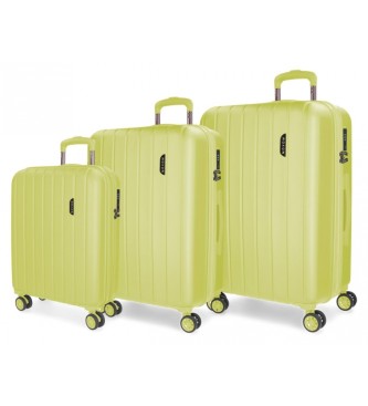 Movom. Conjunto de caixas r?gidas de madeira 55 -70 - 80 verde