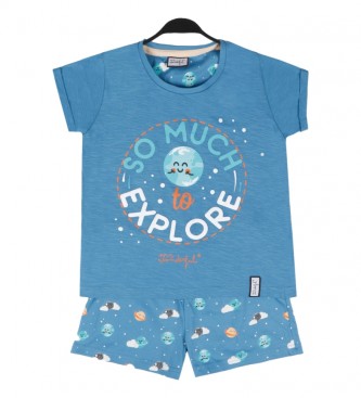 Aznar Innova. Pijamas de manga curta WONDERFUL Explore azul Aznar Inno