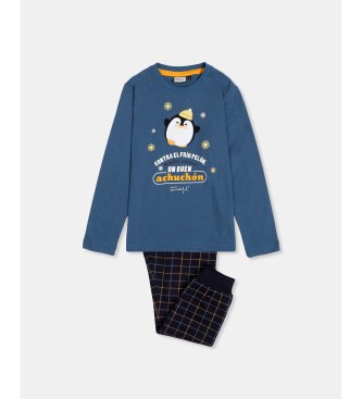 Aznar Innova para criança. Pijama de manga comprida Stove azul