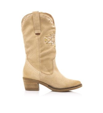 MTNG para mujer. 52619 Bota de piel Casual Mexican Beige - Altura tacón 5cm - (39), 5 a 8cm, Cremallera, MTNG outlet 2024.