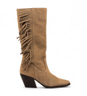 Mustangvoor vrouwen. 55918 Beige Missouri Leren Laarzen (41), Leer, 3 tot 5 cm, Ritssluiting, Casual