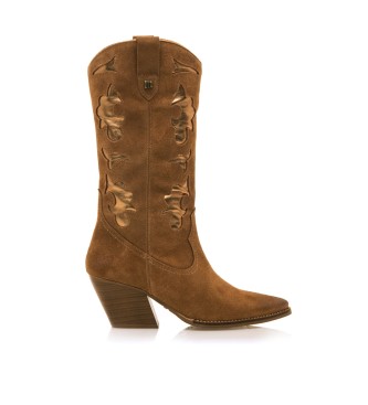 Mustang para mujer. 53652 Botas de Piel Missouri marrón -Altura tacón 5cm- (39), 3 a 5cm, Ninguno, Casual