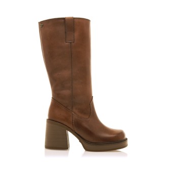 MTNG para mujer. 59799 Botas de piel New Oasis Marrón (37), 5 a 8cm, Cremallera, Casual