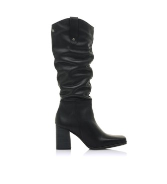 MTNG para mujer. 52693 Botas de piel Porto Negro - Altura tacón 7cm- (36), 8 a 10cm, Cremallera, Casual, MTNG outlet 2024.