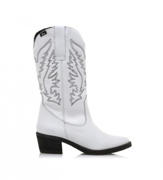 MTNG para mujer. 58964 Botas De Piel Casual Teo Blanco -Altura Tacón 5Cm- (37), 5 a 8cm, Ninguno, MTNG outlet 2024.