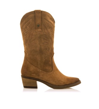 Mustang para mujer. 58964 Botas de piel Teo Marrón (36), 5 a 8cm, Ninguno, Casual