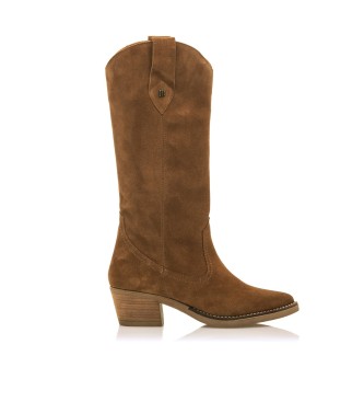 MTNG para mujer. 59716 Botas de Piel Teo marrón -Altura tacón 5cm- (38), 3 a 5cm, Ninguno, Casual