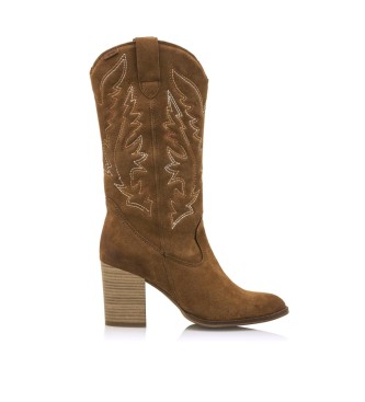 MTNG para mujer. 50062 Bota de piel Casual Uma marrón - Altura tacón 7.5cm - (39), 5 a 8cm, Cremallera, MTNG outlet 2024.