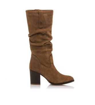MTNG para mujer. 52304 Botas de Piel Uma marrón -Altura tacón 7,5cm- (39), 5 a 8cm, Cremallera, Casual, MTNG outlet 2024.