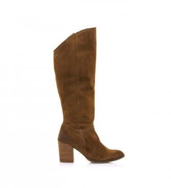 MTNG para mujer. 52635 Botas De Piel Casual Uma Marron -Altura Tacón 7.5Cm- (36), Marrón, 5 a 8cm, Cremallera, MTNG outlet 2024.