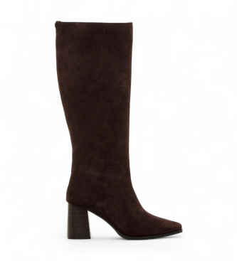 Mustang para mujer. 55473 Botas de Piel Meghan marrón (40), 5 a 8cm, Cremallera, Casual