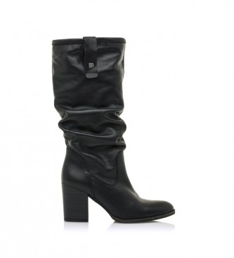 MTNG para mujer. 52745 Botas De Piel Vestir Uma Negro -Altura Tacón 7.5Cm- (39), 5 a 8cm, Cremallera, Casual, MTNG outlet 2024.