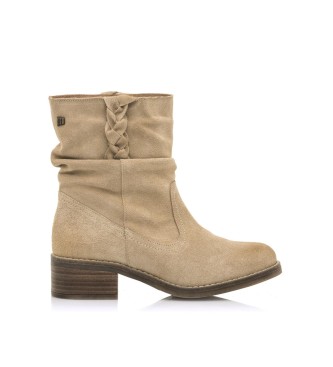 MTNG para mujer. 52669 Botines de piel Casual FRONTIER beige (37), Plano, Cremallera, MTNG outlet 2024.