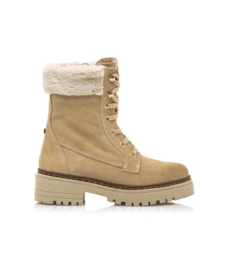 MTNG para mujer. 52697 Botines de piel Casual GLACIER beige (37), 1 a 3cm, Cordones, MTNG outlet 2024.