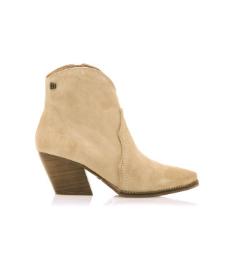 MTNG para mujer. 59743 Botines de Piel Missouri beige -Altura tacón 5cm- (40), 3 a 5cm, Cremallera, Casual