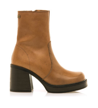Mustang para mujer. 59800 Botines de Piel New Oasis marrón (38), 8 a 10cm, Cremallera, Casual