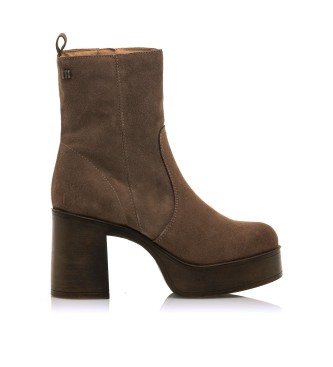 MTNG para mujer. 54099 Botines de Piel Sixties marrón (37), 5 a 8cm, Cremallera, Casual, MTNG outlet 2024.