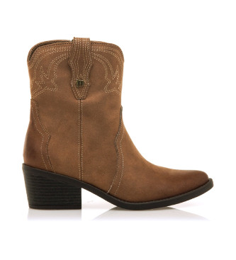 Mustangvoor vrouwen. 54910 Tanubis bruine enkellaarsjes (36), 3 tot 5 cm, Ritssluiting, Casual