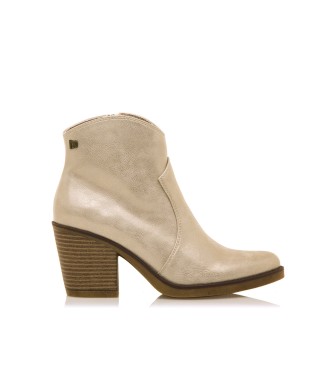 Mustangvoor vrouwen. 54155 Laarsjes Tijuana goud (40), Goudkleurig, Stof, 5 tot 8 cm, Ritssluiting, Casual