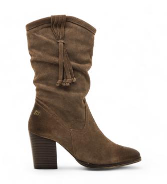 Mustang para mujer. 59854 Botas de Piel Jolie marrón (40), 5 a 8cm, Cremallera, Casual