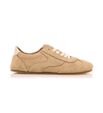 MTNG para mujer. 60958 Zapatillas de Piel Free Mia beige (40), Plano, Cordones, Casual