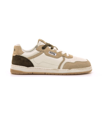 Mustang para hombre. 84847 Zapatillas de Piel Free-Miami beige (44), Plano, Cordones, Casual