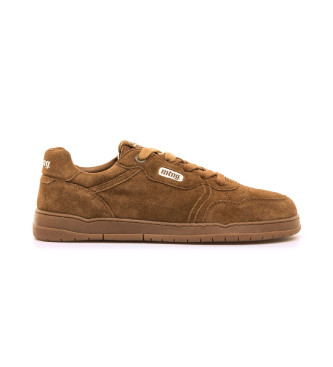 MTNGvoor mannen. 84847 Free Miami Bruin Leren Sneakers (43), Plat, Veters, Casual