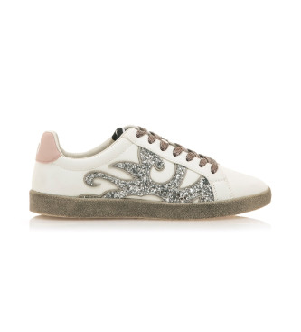 Mustang para mujer. 60572 Zapatillas Bowie blanco (36), Plano, Cordones, Casual