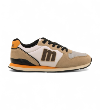 Mustang para hombre. 84467 Zapatillas Joggo beige (43), Tela, Plano, Cordones, Casual