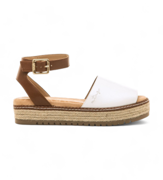 MTNG para mujer. 59617 Sandalias Amelie blanco -Altura plataforma 5cm- (36), Tela, 3 a 5cm, Hebilla, Casual, MTNG outlet 2024.