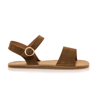 MTNGvoor vrouwen. 55904 Bruine sandalen van Free-Lara (36), Plat, Gesp, Casual