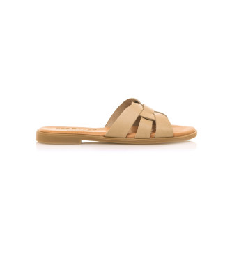 MTNG para mujer. 59580 Sandalias de Piel Maria beige (41), Plano, Ninguno, Casual, MTNG outlet 2024.