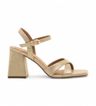 Mustang para mujer. 59976 Sandalias Marla dorado (40), 3 a 5cm, Hebilla, Casual, Fiesta