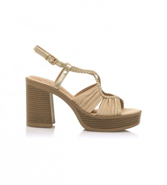 MTNG para mujer. 53385 Sandalias New 67 beige (41), Tela, 3 a 5cm, Hebilla, Casual