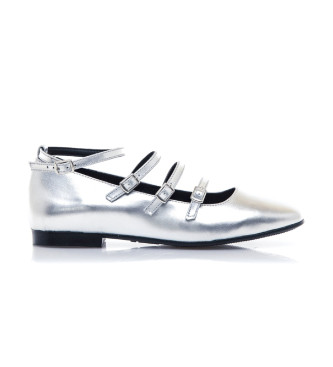 MTNG para mujer. 59777 Zapatos Camille Plateado (40), Plata, Plano, Hebilla, Casual