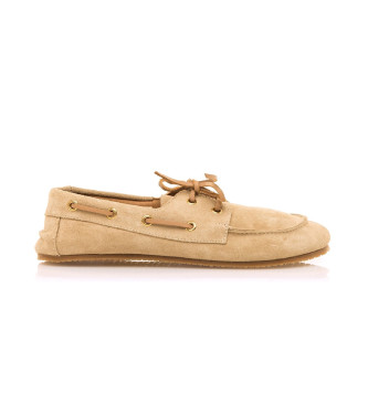 Mustang para mujer. 55876 Zapatos de Piel Free Mia beige (38), Plano, Cordones, Casual