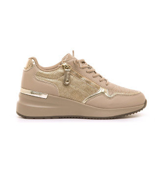 Mustang para mujer. 60820 Zapatillas Goa beige (36), 3 a 5cm, Cremallera, Casual