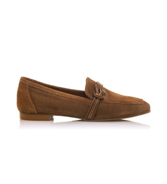 MTNG para mujer. 59705 Mocasines de Piel Camille marrón (38), Plano, Ninguno, Casual, MTNG outlet 2024.