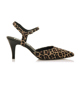 Mustang para mujer. 54362 Zapatos Vestir Chantal Animal print (40), Tela, 5 a 8cm, Hebilla, Casual, Fiesta