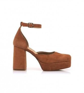 MTNG para mujer. 52798 Zapatos de piel Jacqueline Marrón -Altura tacón 9,5cm- (39), 8 a 10cm, Hebilla, Casual, Fiesta, MTNG outlet 2024.