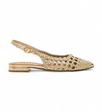 Mustang para mujer. 55437 Zapatos Nils dorado (39), 3 a 5cm, Hebilla, Casual