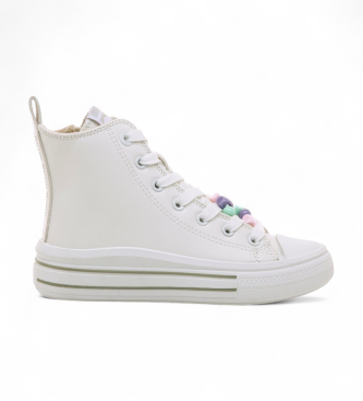 Mustang Kids para mujer/niña. 82001 Zapatillas Bigger Z blanco (33), Plano, Cordones, Casual, moda infantil