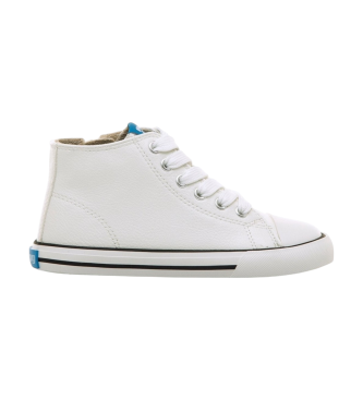 Mustang Kids para mujer/niña. 49321 Zapatillas Respect Emi blanco (30), Plano, Cordones, Casual, moda infantil