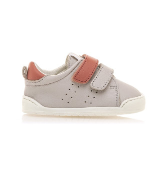 Zapatillas de Piel Free beige (21), Plano, Velcro, Casual, moda infantil
